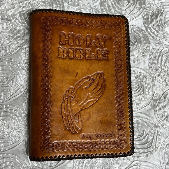 Accessories Hand Tooled Leather Bible Cover Bill Houston Poshmark